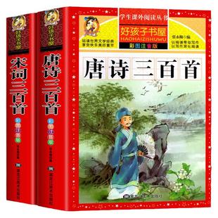 【配套教材】唐诗三百首完整版正版全集2册宋词三百首注音版儿童古诗词300首一年级带拼音幼儿书籍选给孩子的古诗三百首小学生背必