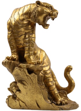 招财客厅办公室铜虎大号摆件