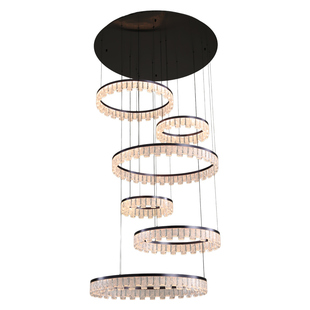 意式轻奢高档别墅复式楼吊灯中空跃层挑空楼梯现代简约大客厅主灯