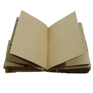 A5麻布毛边本手帐空白内页手账本礼物牛皮纸简约日程计划笔记本