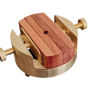 黄铜印床实木印床初学篆刻工具印章夹具360度旋转一体分体机刻床