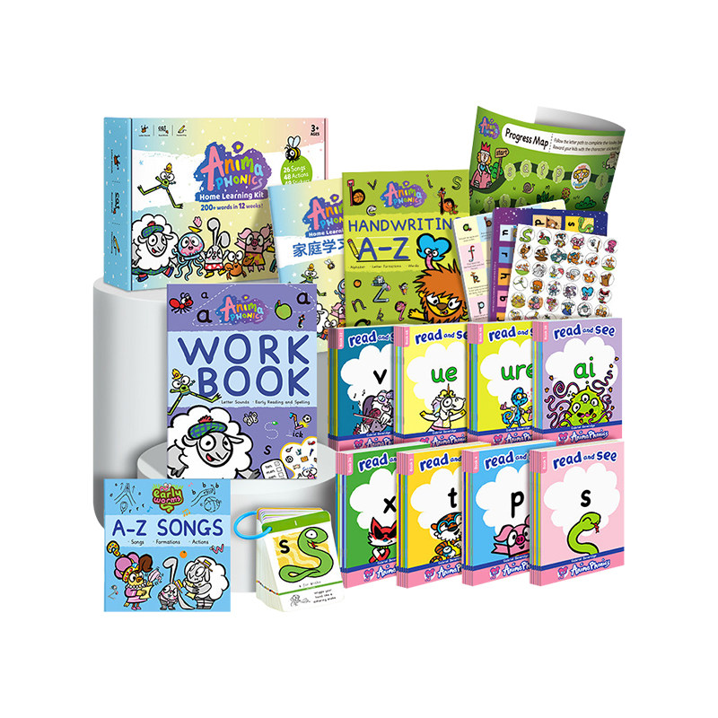 小book点Anima Phonics自拼动物城零基础英国学校早教绘本26个英文字母自然拼读发音幼儿自然拼读英语教材支持小蝌蚪小怪兽点读笔