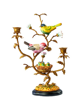 喜鹊烛台摆件玄关壁炉装饰送礼