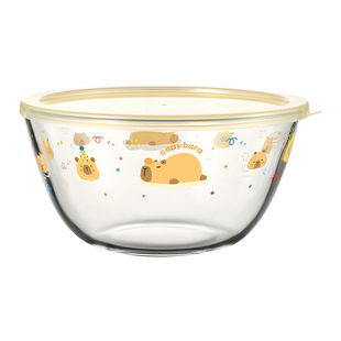 高硼硅玻璃和面盆带盖食品级家用厨房烘焙发面耐高温揉面垫打蛋碗