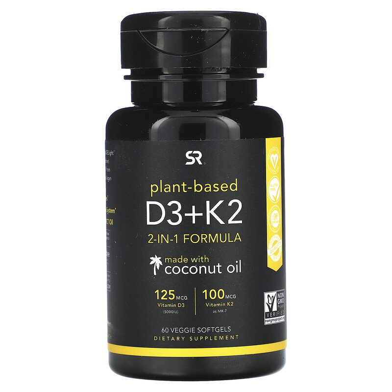 SportsResearch 维生素D3+K2素食胶囊