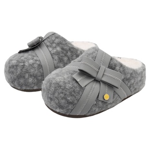 【李沐宸同款】SMILEY笑脸蝴蝶结穆勒灰勃肯一脚蹬厚底增高拖鞋子