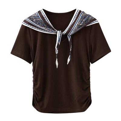 水云间V领羊毛收腰T恤