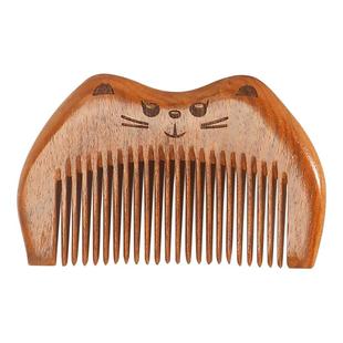 【定制刻字】桃木梳可爱便携梳子送女友生日礼物卡通猫咪diy定制