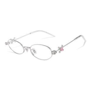 GM眼镜jennie同款女珠宝系列椭圆防蓝光平光镜可配近视度数ORING