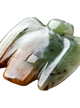 鸟枭挂件河磨玉籽料东北青玉