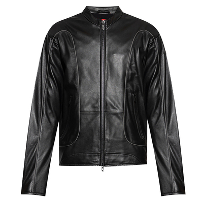 迪赛男士潮牌真皮机车夹克皮衣