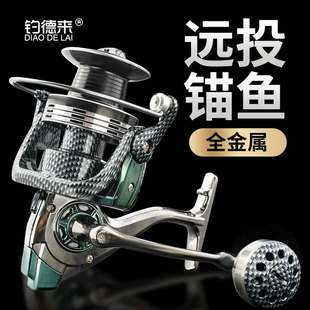 5000 12000型大斜角远投轮无间隙金属轮大物海竿轮纺车轮金属鱼轮