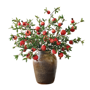 富贵红石榴仿真花高级感逼真果树枝假花客厅民宿酒店插花过年装饰