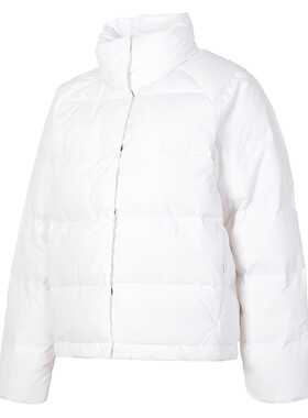 adidas阿迪达斯保暖外套2026冬女装白色轻薄短款立领羽绒服IX8867