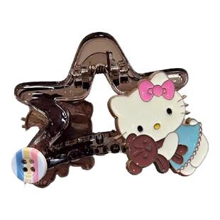 猫咪纽扣五角星抓夹女半扎发鲨鱼夹2025新款高马尾发夹后脑勺发饰