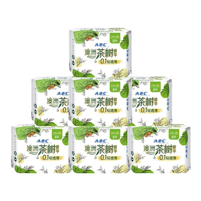 abc茶树精华棉柔亲肤卫生巾