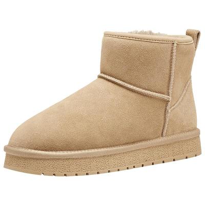 天美意冬新款经典复古加绒雪地靴保暖休闲百搭女靴KXD08DD4