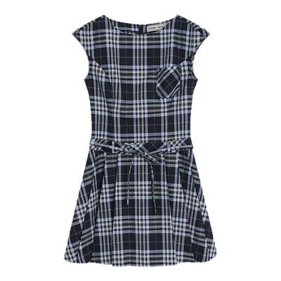 美式复古格纹A字连衣裙