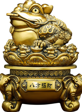 招财金蟾聚宝盆摆件乔迁开业礼品