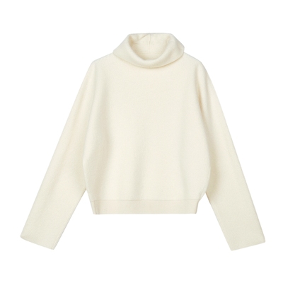 LESS绵羊毛高领毛衣套头针织