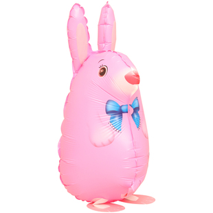 生日动物会走路的散步宠物气球猪鸭子恐龙装饰布置卡通儿童铝膜