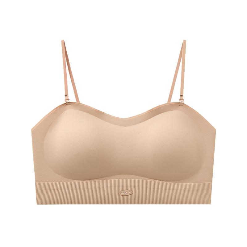 三福女夏季带杯圆标裹胸 简约外穿修身加高弧形领女背心515022