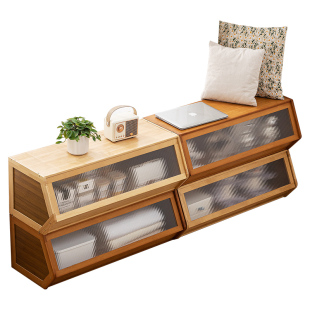 飘窗柜阳台储物柜子防晒靠墙一体榻榻米杂物空间利用收纳柜置物架