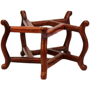 缅甸花梨木圆形底座盆栽花瓶花盆鱼缸酒坛红木实木不规则木质底托