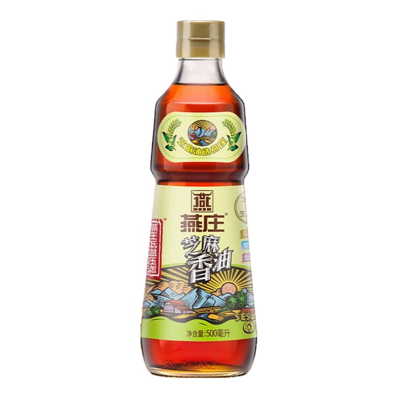 燕庄 低温压滤芝麻香油 凉拌菜火锅拌面家用调味油 500ml*1瓶