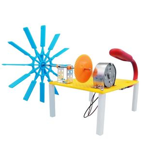 DIY水力发电模型科技小制作小发明 水车手摇发电机能量转换实验