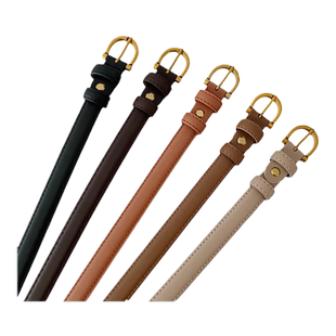 真皮皮带女款时尚百搭配牛仔裤细腰带女装饰ins风简约小裤带黑色