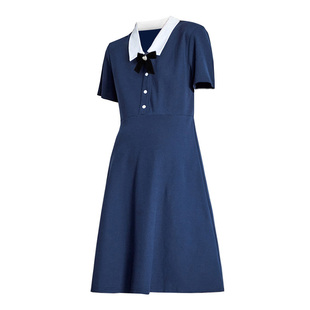 美国费雪孕妇连衣裙夏款2026新款Polo衬衫上衣小个子孕妇装夏装女