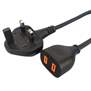 跨境专供 中国大陆内地两脚插头转成UK延长线地拖线转换插头插座