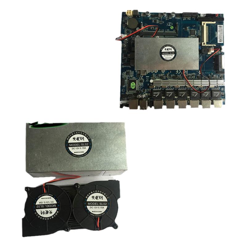 飞速讯1037UD525软路由989主板双涡轮散热器滚珠风扇静音耐用防尘