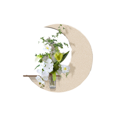 砂岩立体无框画奶油风月亮餐厅画