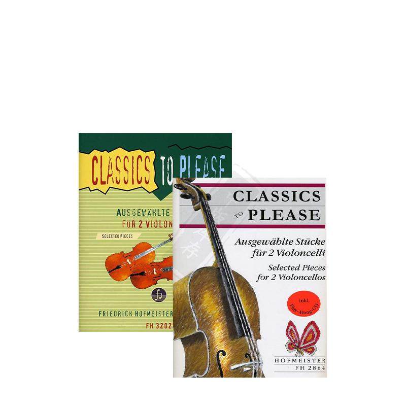 古典作品选集 双大提琴 附CD 全套共1-2卷 霍夫曼斯特乐谱书 Selected Pieces Practice and Performance 2 Cellos FH2864/3202