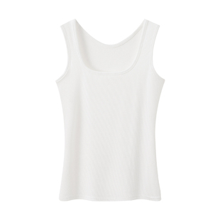 白色u领工字吊带背心女内搭2026新款夏修身外穿螺纹方领打底上衣