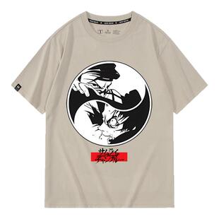 混沌武士Samurai Champloo渡边信一郎男女衣服夏季纯棉短袖T恤衫