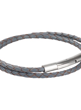 GUDESS原创双圈真皮编织手链