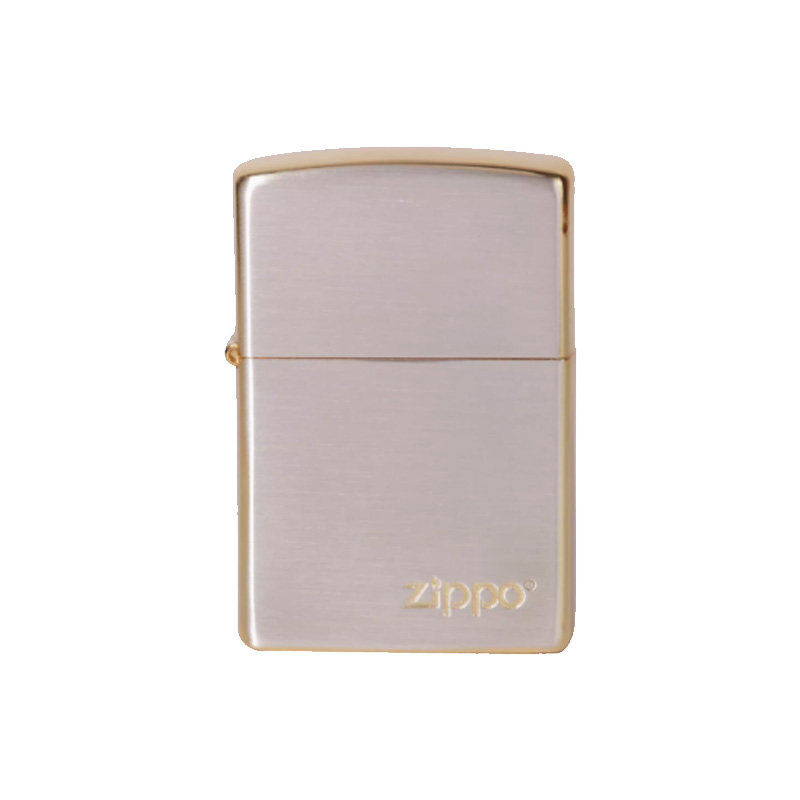 zippo打火机拉丝白金标志
