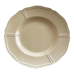 安木良品 外贸出口 法式ins中古风奶油黄花边陶瓷沙拉意面餐盘子