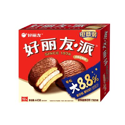 好丽友巧克力派开袋即食445g