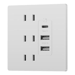 86型多孔位带usb插座typec面板20W快充墙壁家用开关六孔四孔二孔