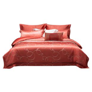 水星家纺结婚四件套婚庆新婚套件喜庆大红双人床单被套婚嫁床品