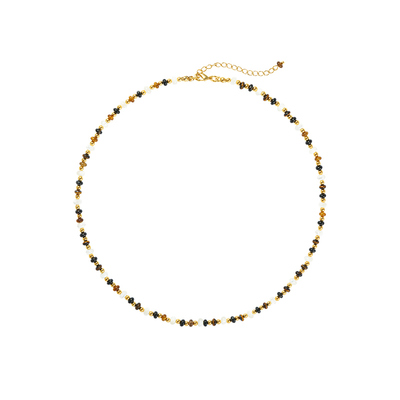 EVESENSE虎眼石玛瑙贝母串珠项链