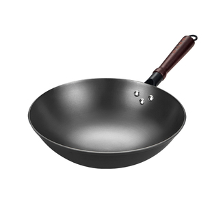 广西正高陆川铁锅炒菜锅家用无涂层生铁铸铁不粘炒锅电磁炉已开锅