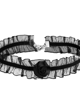 蕾丝女颈圈锁骨链花朵