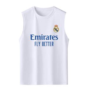 皇马21-22赛季队服本泽马足球迷服纯棉背心男女无袖T恤衫球衣服夏