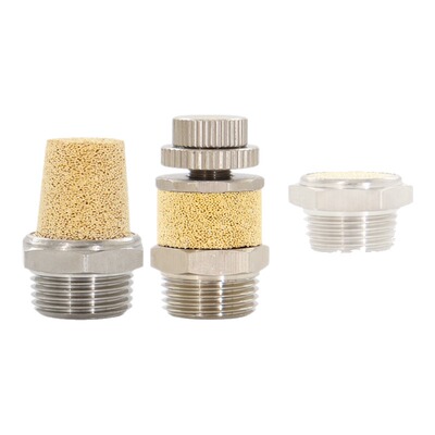 亚德客气动电磁阀铜消声器平头节流消音器BESL/BSL M5-01-02-03-4