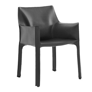 Cassina卡西纳cab413简约复古餐椅现代轻奢马鞍皮设计师扶手座椅